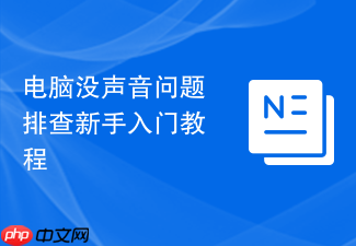 超详细电脑没声音问题排查新手入门教程