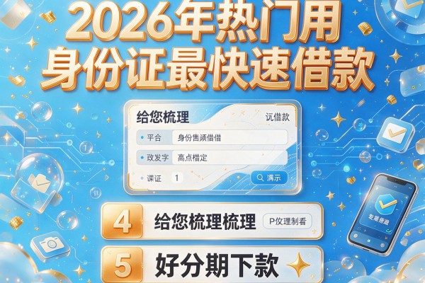 2026年热门用身份证最快速借款，给您梳理5个好分期下款