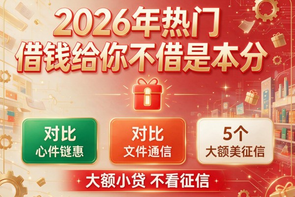 2026年热门借钱给你不借是本分，对比5个大额小贷不看征信