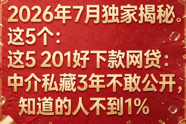 2026年7月独家揭秘:这5个"201好下款网贷"中介私藏3年不敢公开,知道的人不到1%