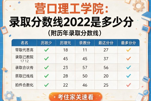 营口理工学院录取分数线2022是多少分(附历年录取分数线)考生家长速看