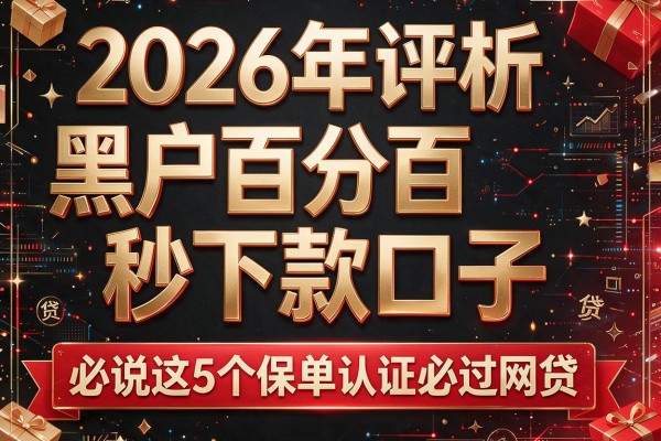 2026年评析黑户百分百秒下款口子，必说这5个保单认证必过网贷
