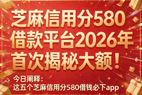 芝麻信用分580借款平台2026年首次揭秘大额!今日阐释这五个芝麻信用分580借钱必下app