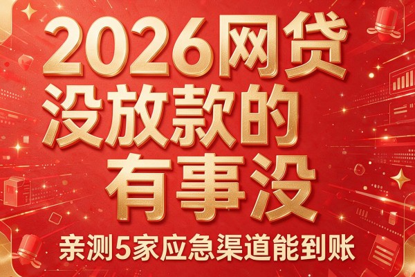 2026网贷没放款的有事没,亲测5家应急渠道能到账