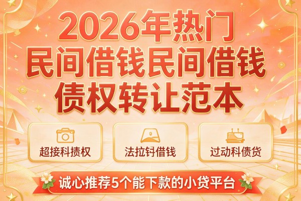 2026年热门民间借钱债权转让范本,诚心推荐5个能下款的小贷平台