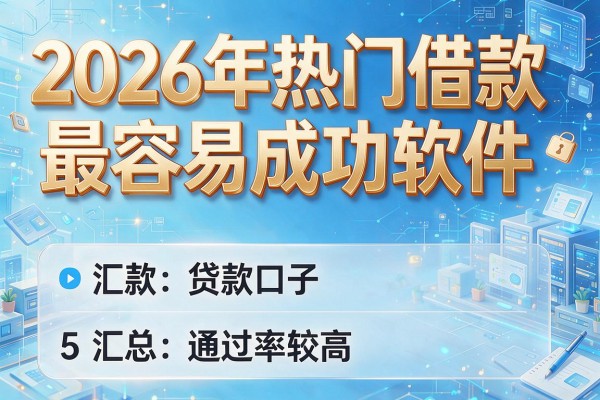 2026年热门借款最容易成功软件，汇总5个通过率较高的贷款口子