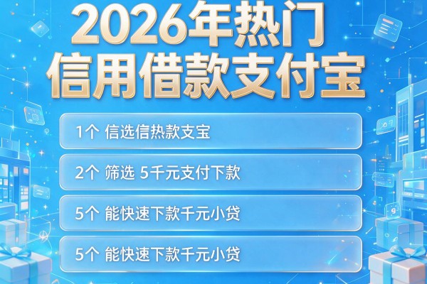 2026年热门信用借款支付宝，筛选5个能快速下款的千元小贷