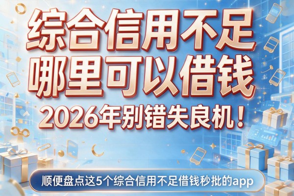 综合信用不足哪里可以借钱2026年别错失良机!顺便盘点这5个综合信用不足借钱秒批的app