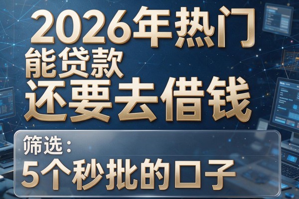 2026年热门能贷款还要去借钱，筛选5个秒批的口子