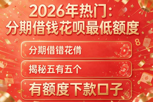2026年热门分期借钱花呗最低额度，揭秘五个有额度下款口子