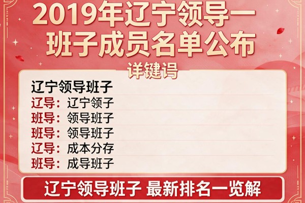2019年辽宁领导班子成员名单公布,辽宁领导班子最新排名一览表详解