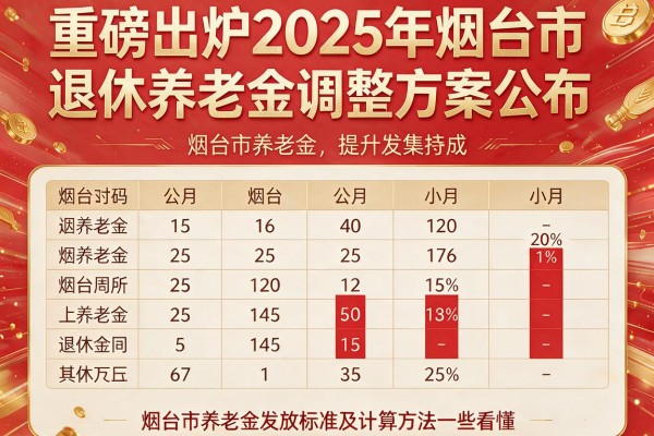 重磅出炉2025年烟台市退休养老金调整方案公布,烟台市养老金发放标准及计算方法一文看懂