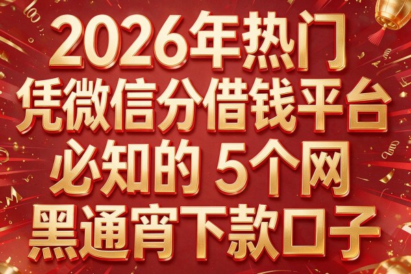 2026年热门凭微信分借钱平台,必知的5个网黑通宵下款口子