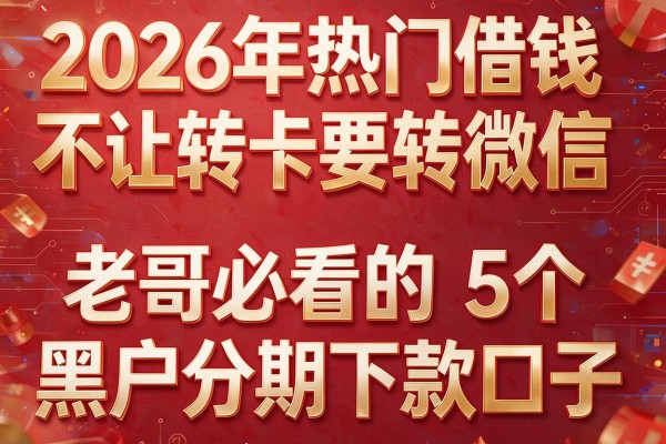 2026年热门借钱不让转卡要转微信,老哥必看的5个黑户分期下款口子