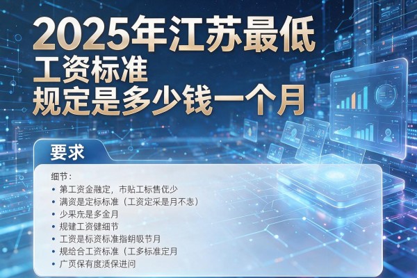 2025年江苏最低工资标准规定是多少钱一个月