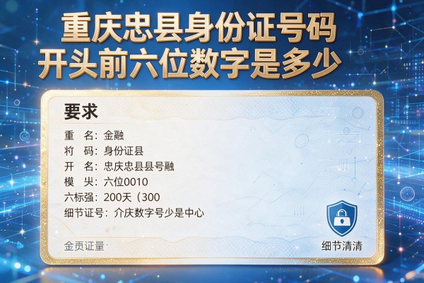 重庆忠县身份证号码开头前六位数字是多少