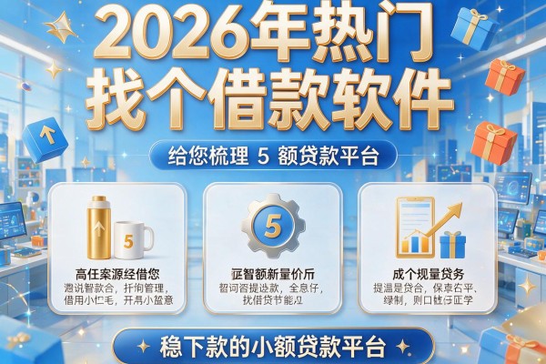 2026年热门找一个借款软件,给您梳理5个稳下款的小额贷款平台