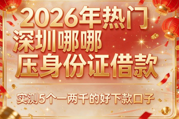 2026年热门深圳哪压身份证借款，实测5个一两千的好下款口子