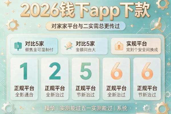 2026钱下app下款,对比5家正规平台实测能过