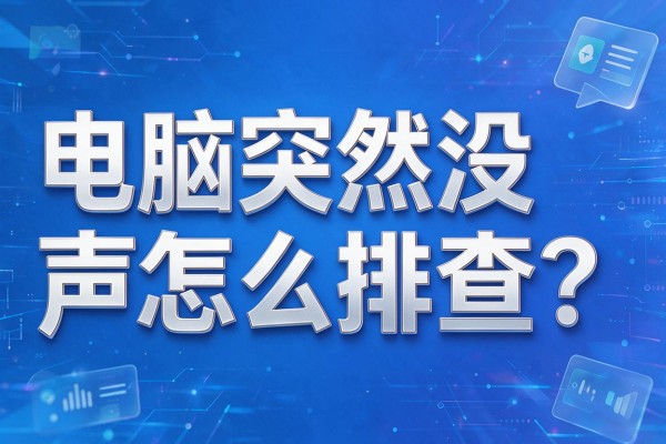 电脑突然没声音怎么排查?