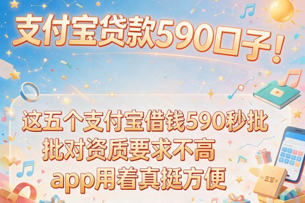 支付宝贷款590口子!这五个支付宝借钱590秒批对资质要求不高app用着真挺方便