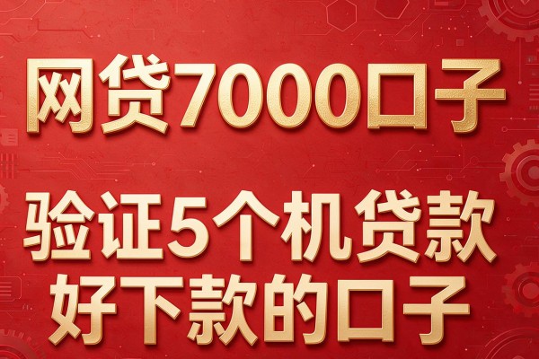 网贷7000口子，验证5个手机贷款好下款的口子
