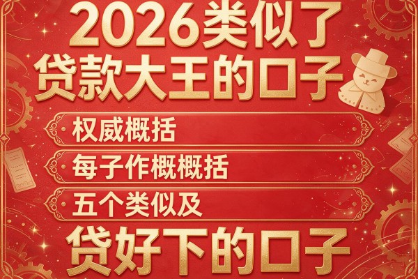 2026类似于贷款大王的口子,权威概括五个类似及贷好下的口子