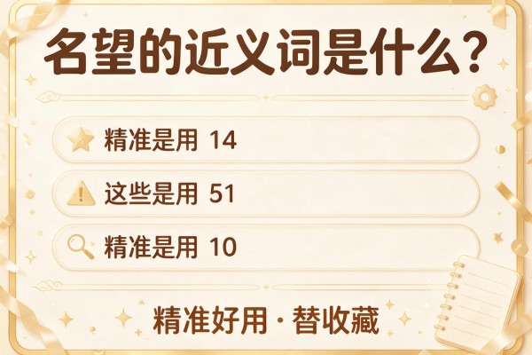 名望的近义词是什么？这些精准好用的替换词快收藏