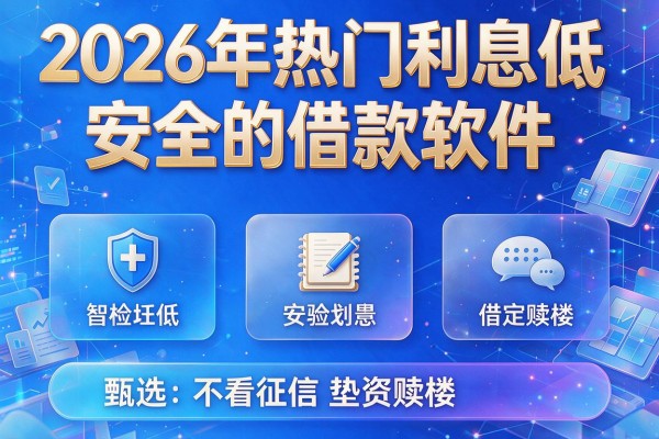 2026年热门利息低安全的借款软件,甄选5个不看征信垫资赎楼