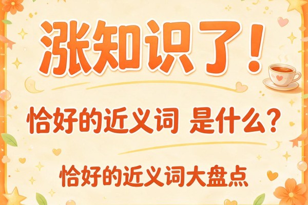 涨知识了!恰好的近义词是什么?恰好的近义词大盘点