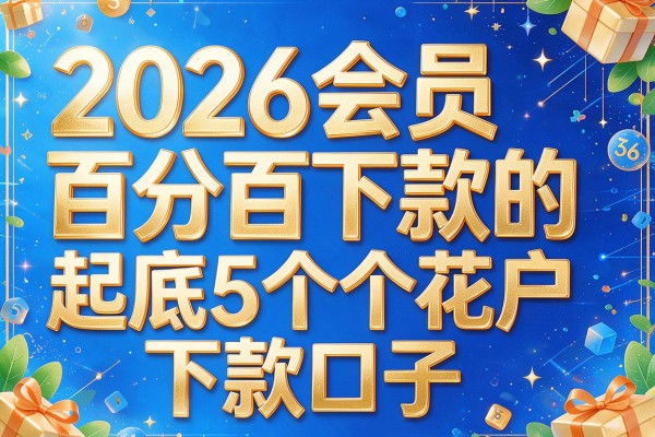 2026会员百分百下款的，起底5个花户下款口子