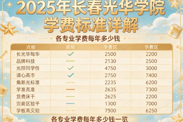 2025年长春光华学院学费标准详解 各专业学费每年多少钱一览