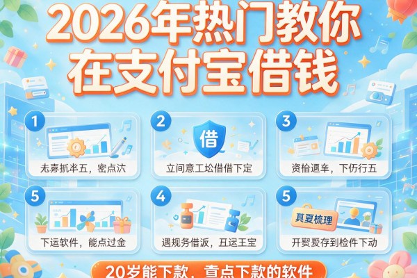 2026年热门教你在支付宝借钱,给您梳理5个20岁能下款的软件