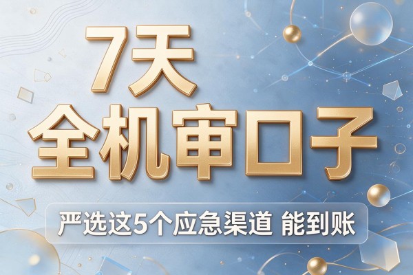 7天全机审口子,严选这5个应急渠道能到账