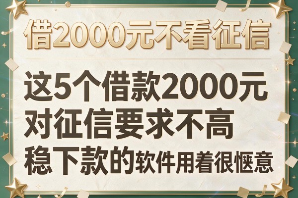 借2000元不看征信，这5个借款2000元对征信要求不高稳下款的软件用着很惬意