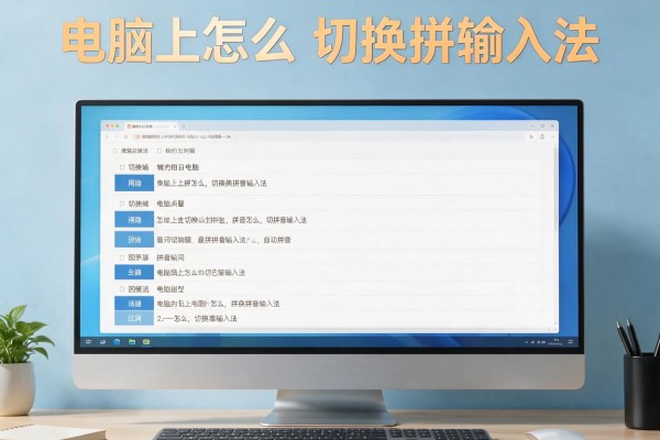 电脑上怎么切换拼音输入法