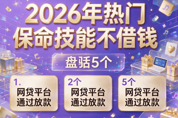 2026年热门保命技能不借钱,盘点5个网贷平台通过放款