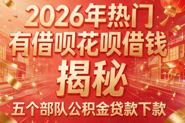 2026年热门有借呗花呗借钱,揭秘五个部队公积金贷款下款
