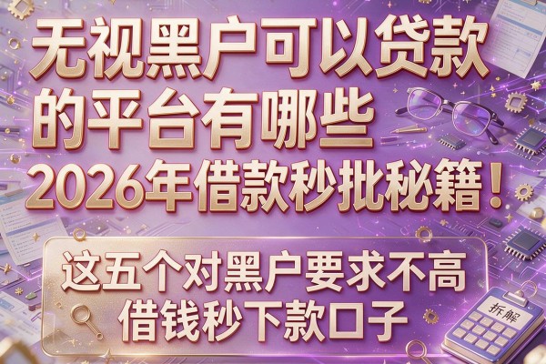 无视黑户可以贷款的平台有哪些2026年借款秒批秘籍!拆解这五个对黑户要求不高借钱秒下款口子