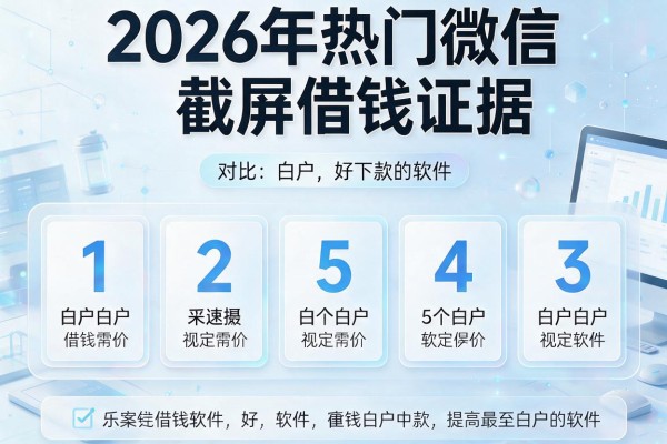 2026年热门微信截屏借钱证据,对比5个白户好下款的软件