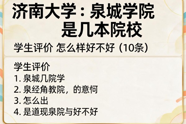 济南大学泉城学院是几本院校 学生评价怎么样好不好(10条)