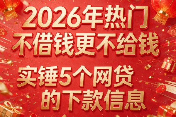 2026年热门不借钱更不给钱,实锤5个网贷的下款信息
