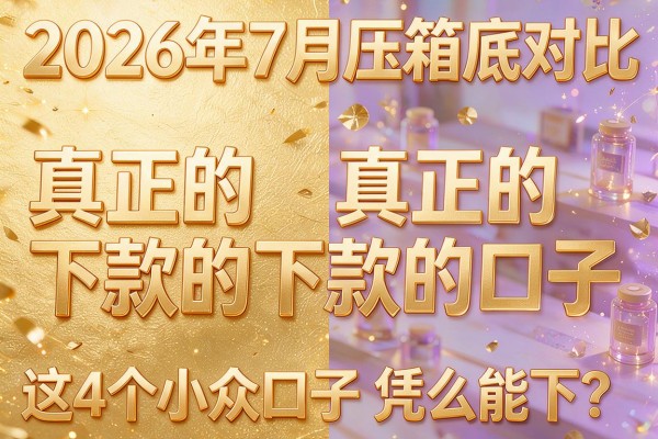 2026年7月压箱底对比：同样是"真正的下款的口子"这4个小众口子凭什么能下？