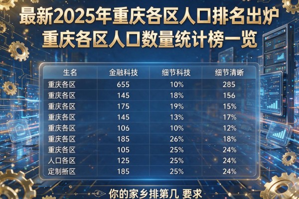 最新2025年重庆各区人口排名出炉 重庆各区人口数量统计榜一览 你的家乡排第几