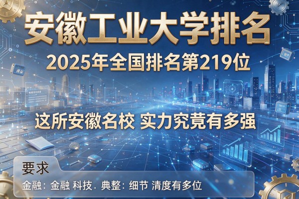 安徽工业大学排名 2025年全国排名第219位 这所安徽名校实力究竟有多强