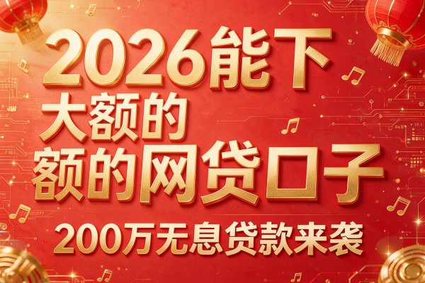 2026能下大额的网贷口子，200万无息贷款来袭