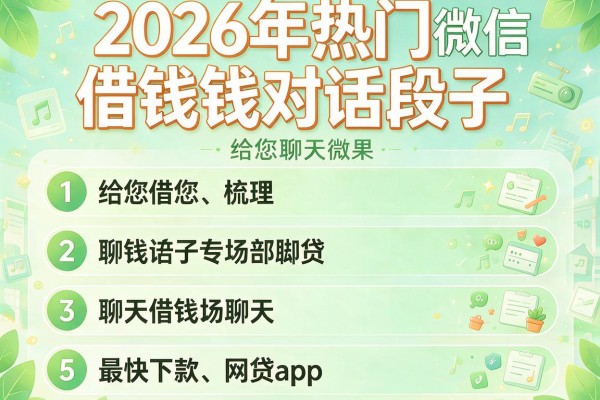 2026年热门微信聊天借钱对话段子，给您梳理5个最快下款的网贷app