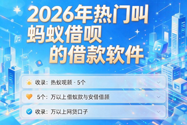 2026年热门叫蚂蚁借呗的借款软件,收录5个万以上的网贷口子