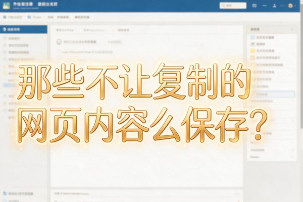 那些不让复制的网页内容怎么保存?