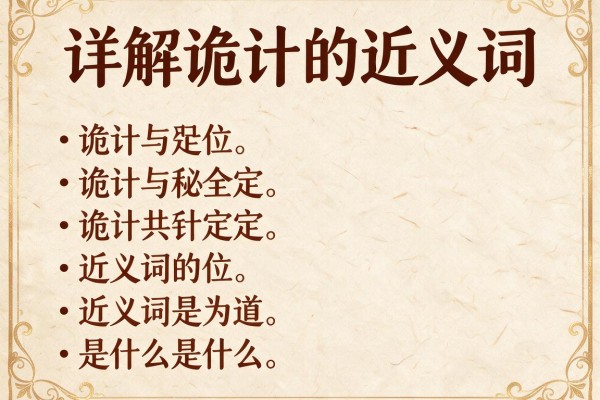 详解诡计的近义词,诡计的近义词是什么